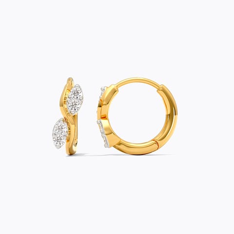 Comet Circle Diamond Hoop Earrings
