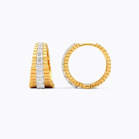 Ruffle Spark Diamond Hoop Earrings Ruffle Spark Diamond Hoop Earrings