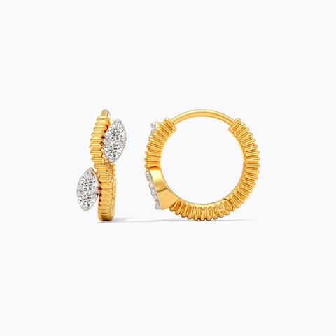 Ruffle Radiant Diamond Hoop Earrings