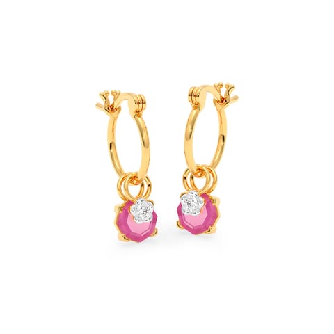 Sangria Detachable Gemstone Hoop Earrings