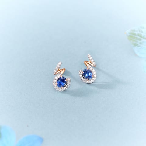 Sapphire Zig Zag Gemstone Stud Earrings