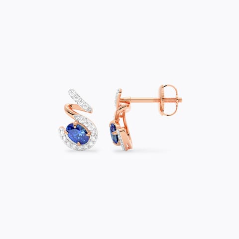 Sapphire Zig Zag Gemstone Stud Earrings Sapphire Zig Zag Gemstone Stud Earrings