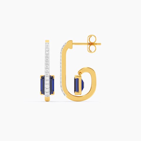 Swaying Sapphire Gemstone Hoop Earrings