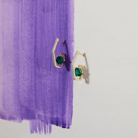 Swaying Verdant Gemstone Hoop Earrings Swaying Verdant Gemstone Hoop Earrings