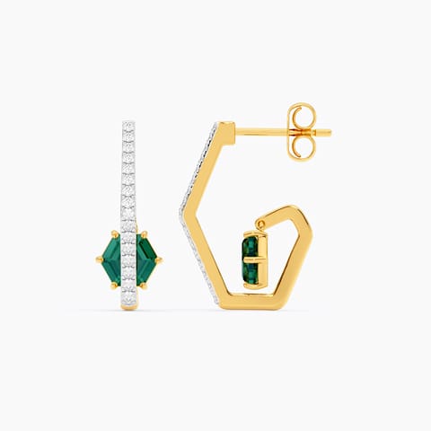 Swaying Verdant Gemstone Hoop Earrings