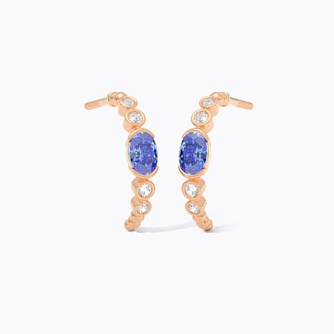 Iolite Gemstone Hoop Earrings Iolite Gemstone Hoop Earrings