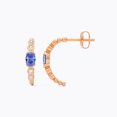 Iolite Gemstone Hoop Earrings Iolite Gemstone Hoop Earrings