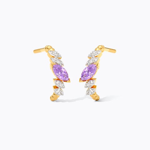 Sleek Amethyst Gemstone Hoop Earrings Sleek Amethyst Gemstone Hoop Earrings