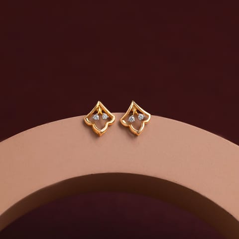 Floral Doodle 9KT Diamond Stud Earrings