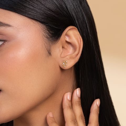 Pear Rays 9KT Diamond Stud Earrings