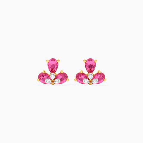Pink Comet 9KT Gemstone Stud Earrings