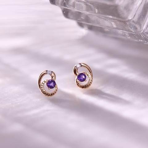 Purple Swirl 9KT Gemstone Stud Earrings Purple Swirl 9KT Gemstone Stud Earrings
