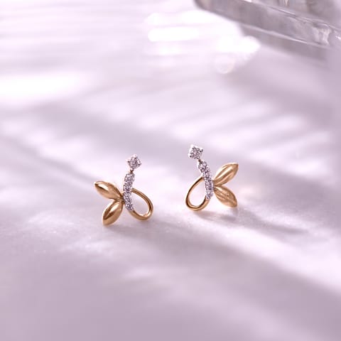 Fluttering Wings 9KT Diamond Stud Earrings