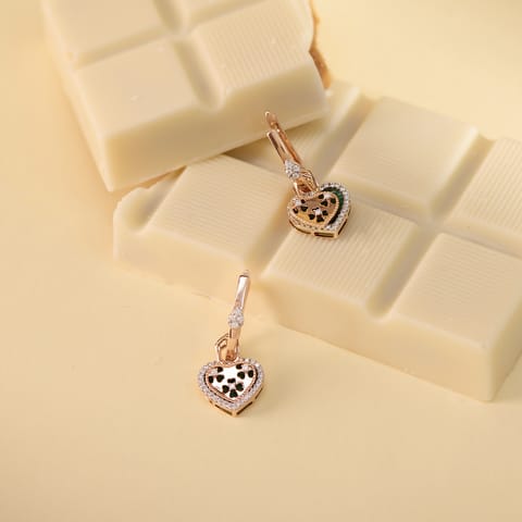 Heart of Malachite Gemstone Hoop Earrings