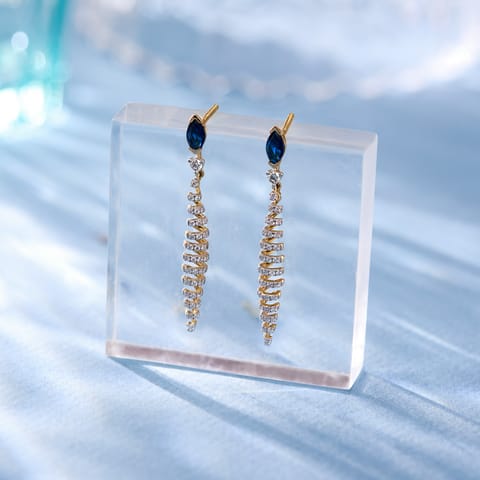 Verdant Spiral Gemstone Drop Earrings