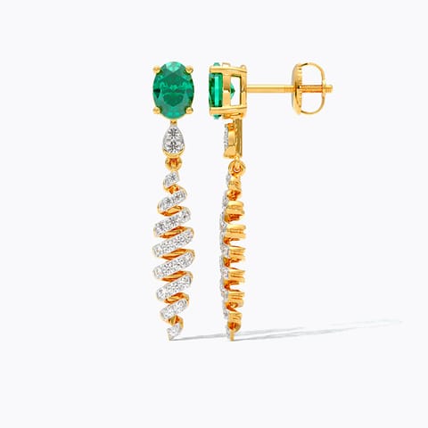 Verdant Spiral Gemstone Drop Earrings