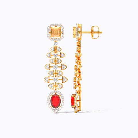 Golden Zest Gemstone Drop Earrings