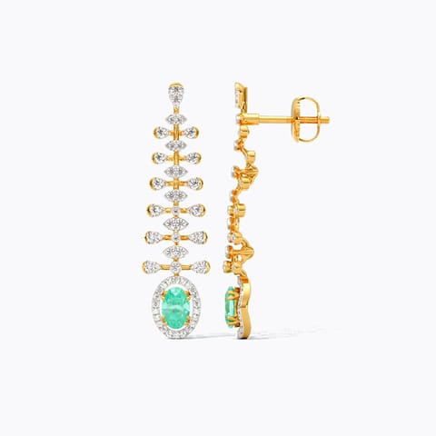 Green Flame Gemstone Drop Earrings