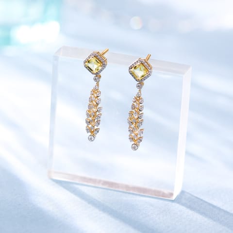 Yellow Veil Gemstone Drop Earrings