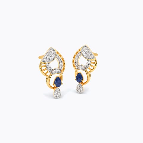 Blue Cutout Gemstone Stud Earrings