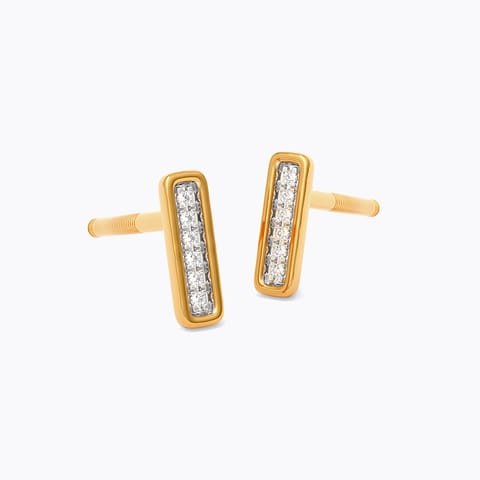 Petite Line 9KT Diamond Stud Earrings