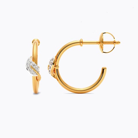 Thin Gleam 9KT Diamond Hoop Earrings