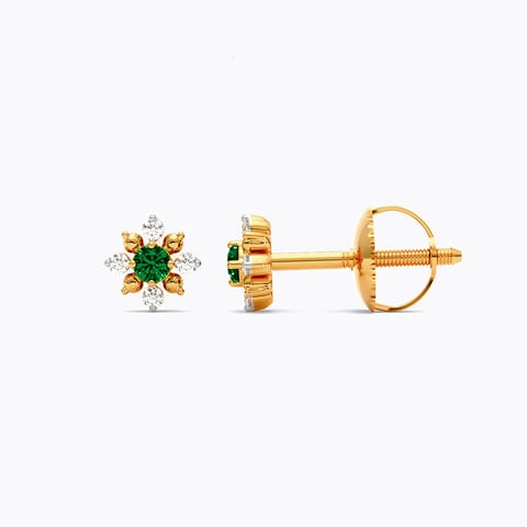 Subtle Green 9KT Gemstone Stud Earrings