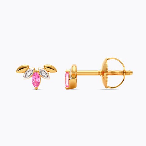 Red Lite 9KT Gemstone Stud Earrings