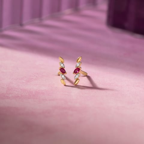 Mini Rouge 9KT Gemstone Stud Earrings
