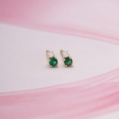 Sage Orb 9KT Gemstone Stud Earrings