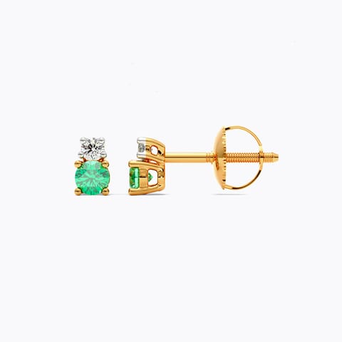 Sage Orb 9KT Gemstone Stud Earrings