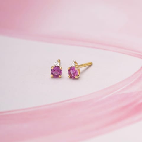 Mini 9KT Gemstone Stud Earrings