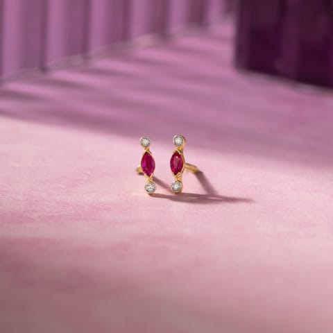 Petite 9KT Gemstone Stud Earrings