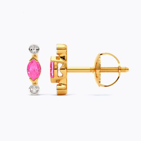 Petite 9KT Gemstone Stud Earrings