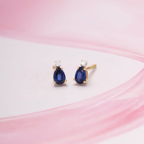 Dewdrop  9KT Gemstone Stud Earrings