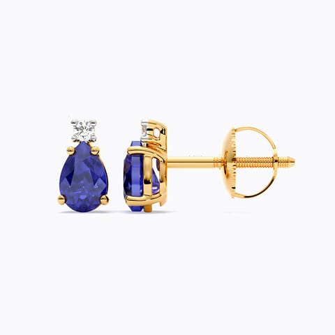 Dewdrop  9KT Gemstone Stud Earrings