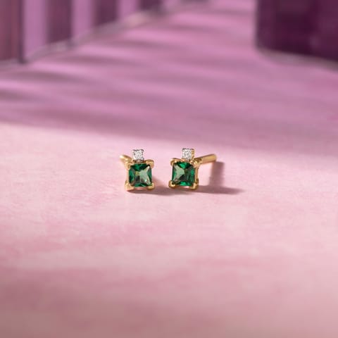 Petite Spark 9KT Gemstone Stud Earrings