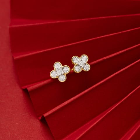 Clover 9KT Diamond Stud Earrings