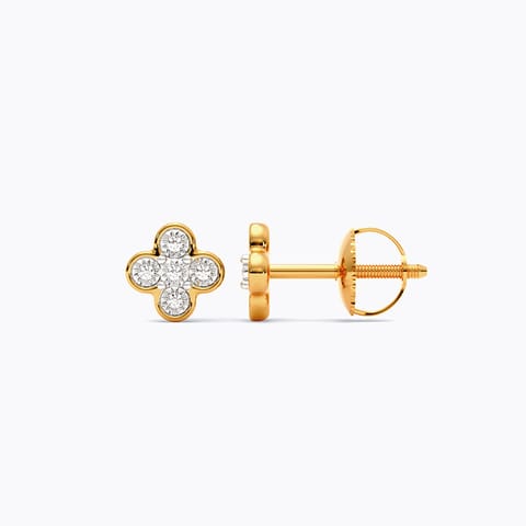 Clover 9KT Diamond Stud Earrings