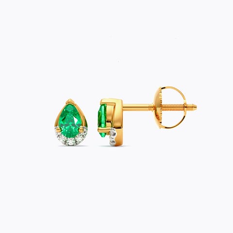 Tiny Pear 9KT Gemstone Stud Earrings