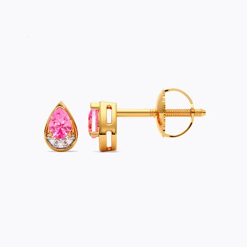 Petite Pear 9KT Gemstone Stud Earrings
