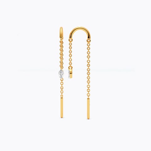 Delicate 9KT Diamond Drop Earrings