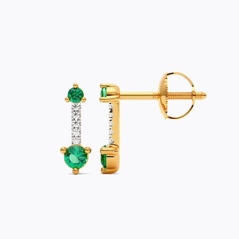 Green Dots 9KT Gemstone Stud Earrings