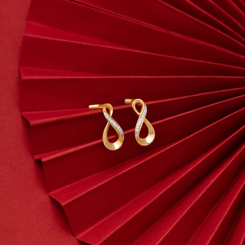Mini Infinity 9KT Diamond Stud Earrings
