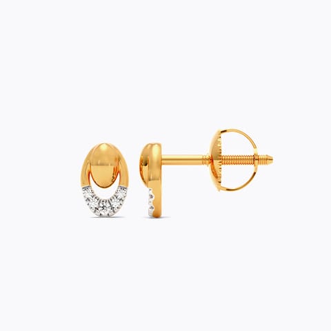 Mini Loop 9KT Diamond Stud Earrings