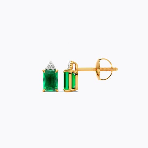 Sage Square 9KT Gemstone Stud Earrings