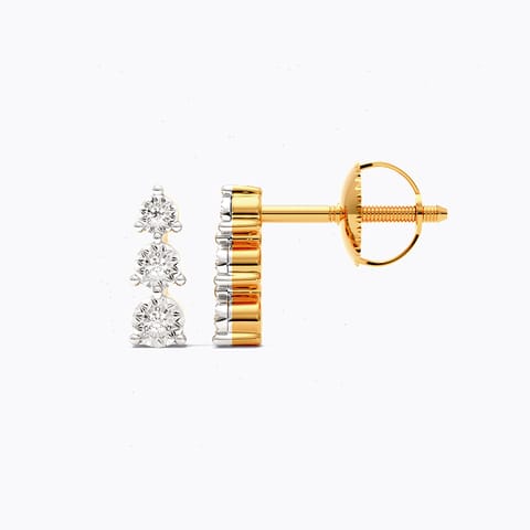Trine Shine 9KT Diamond Stud Earrings
