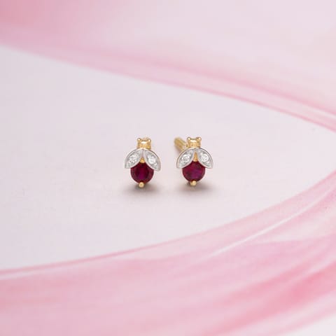 Red Bug 9KT Gemstone Stud Earrings Red Bug 9KT Gemstone Stud Earrings