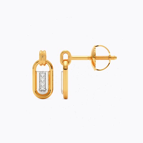 Nano Square 9KT Diamond Stud Earrings