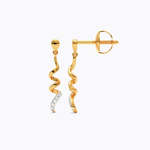 Ziggle 9KT Diamond Drop Earrings